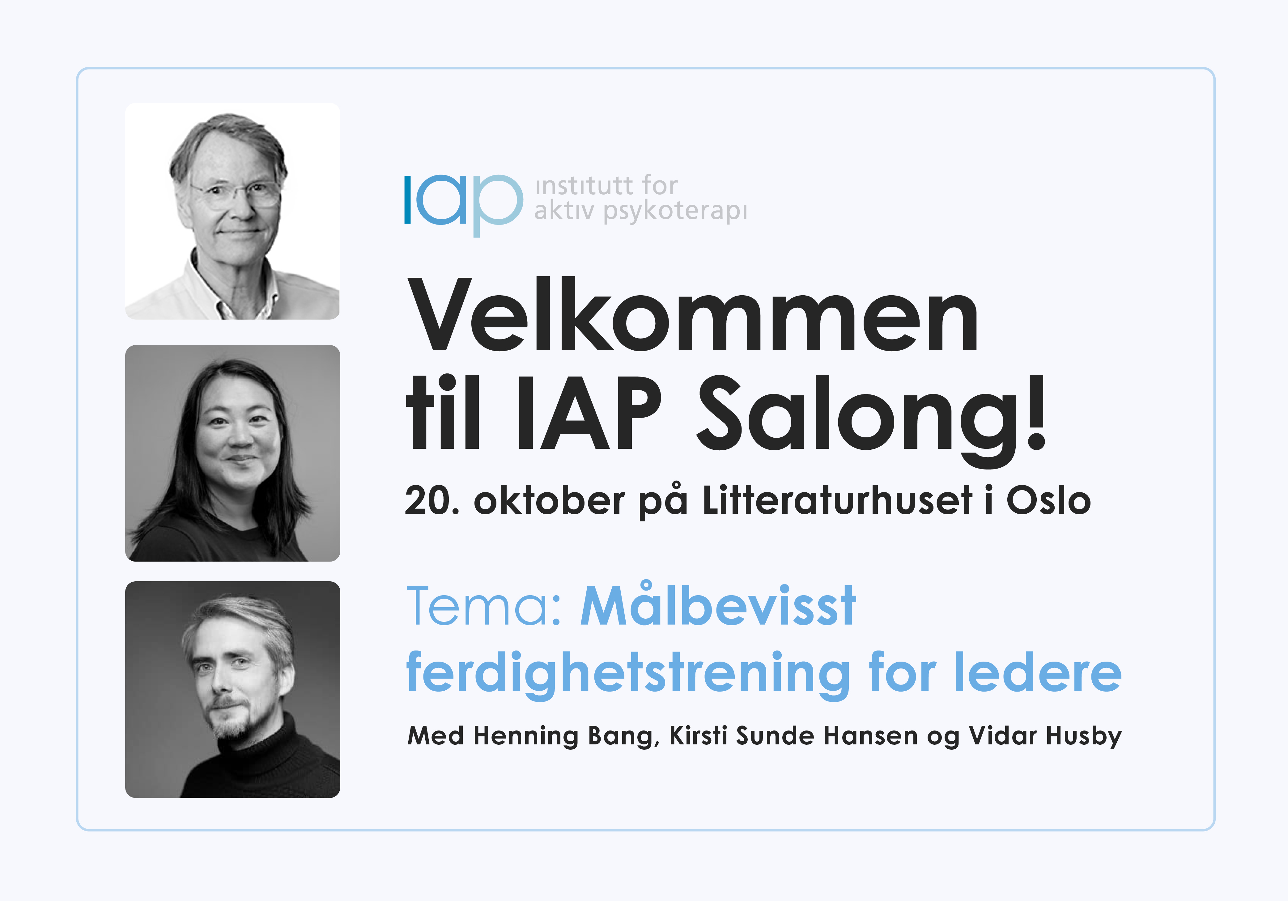 Bli med på IAP Salong 20. oktober på Litteraturhuset i Oslo